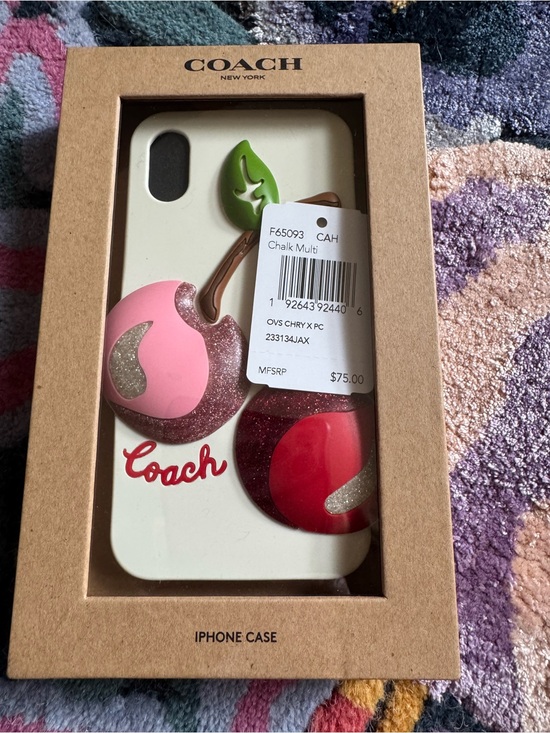 Coach Other - Coach Chalk Multi Cherry iPhone Case in Pink, Red & Green NWT